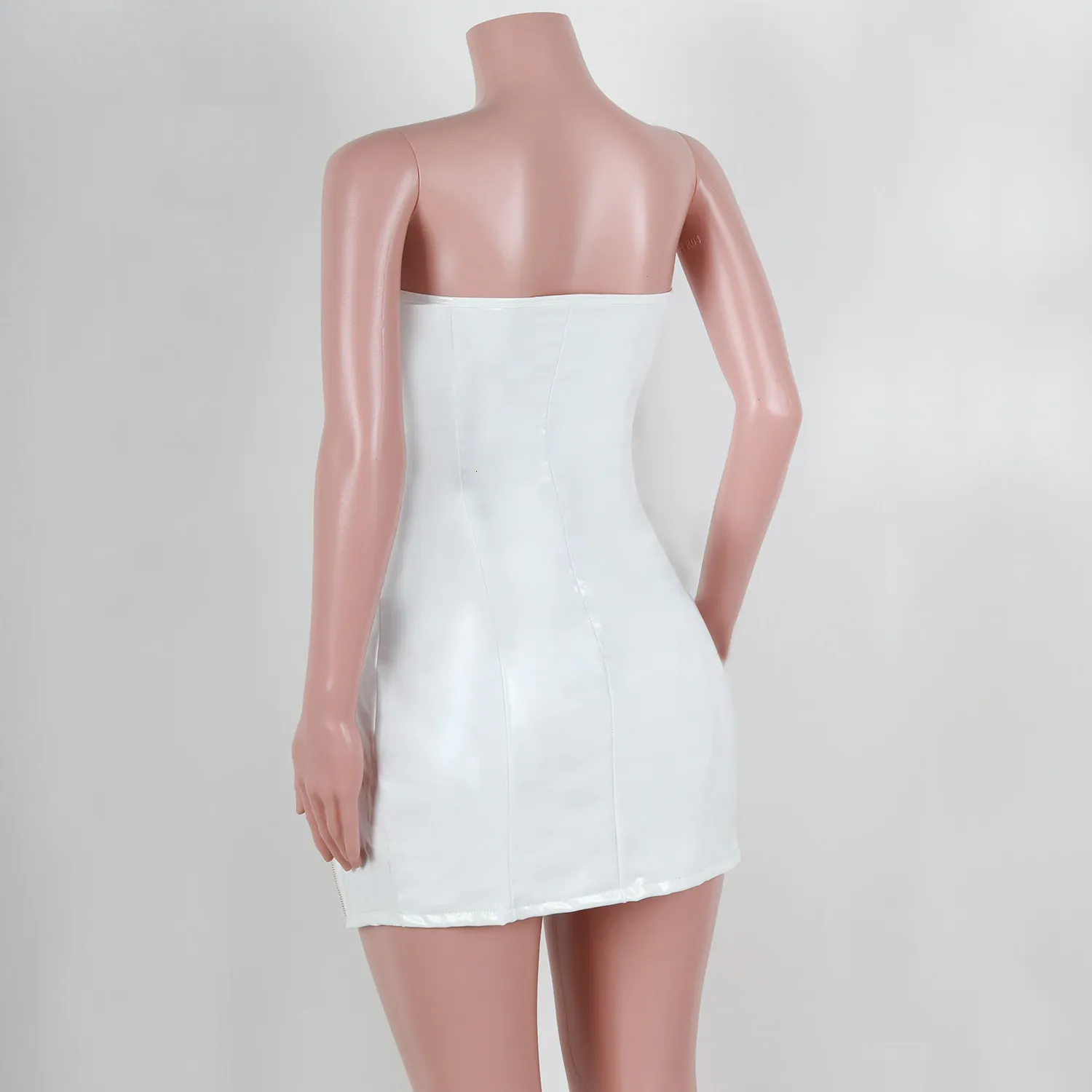 Women's Summer Sheath PU Leather Mini Dress