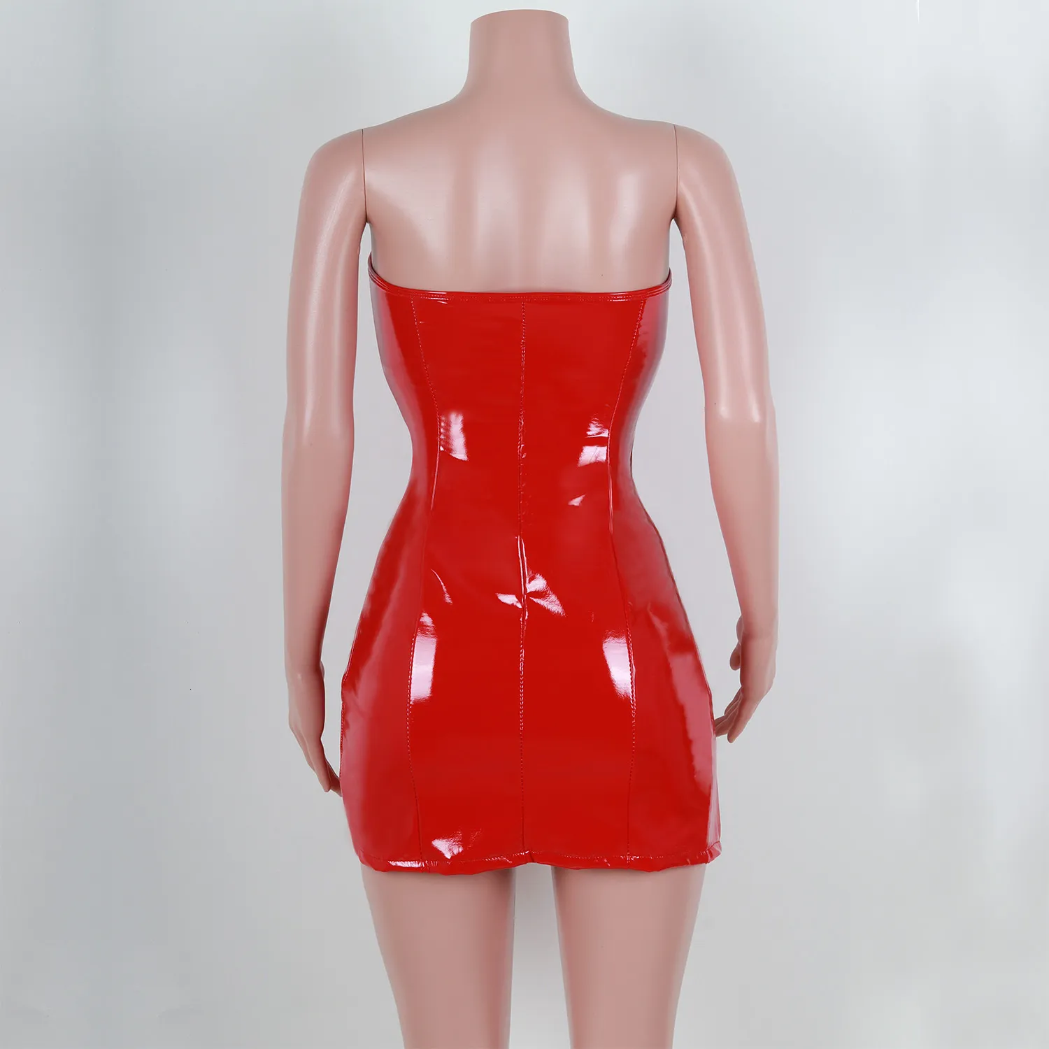 Women's Summer Sheath PU Leather Mini Dress
